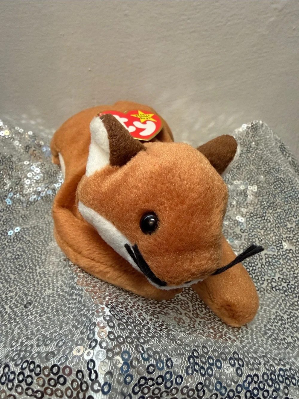 Ty Sly the Fox Beanie Baby Plush - tag detached